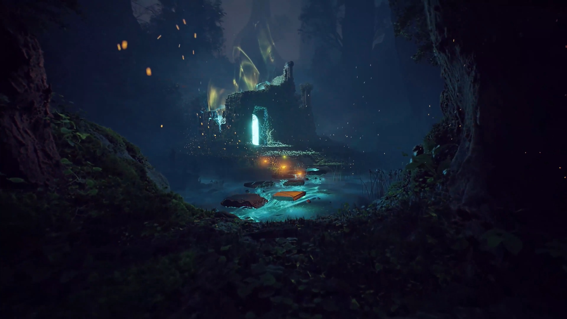 Japanese torii gate shrine in misty atmosphere