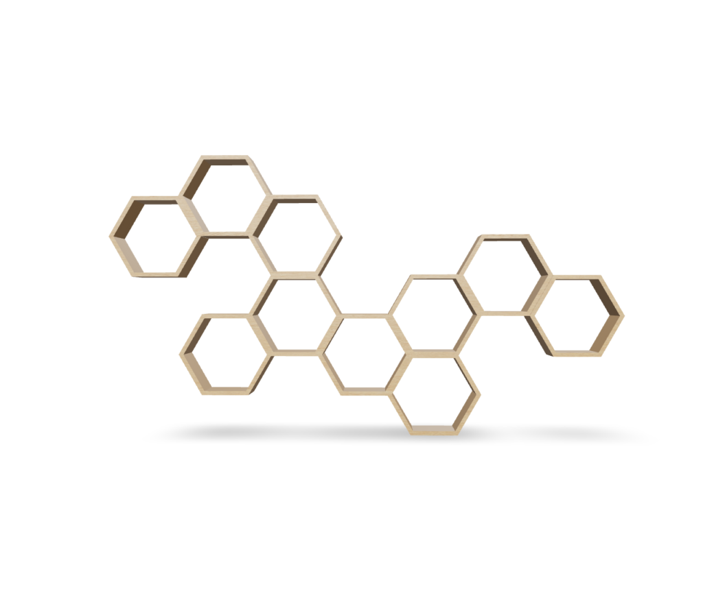 Hexagonal Honeycomb Shelving Unit