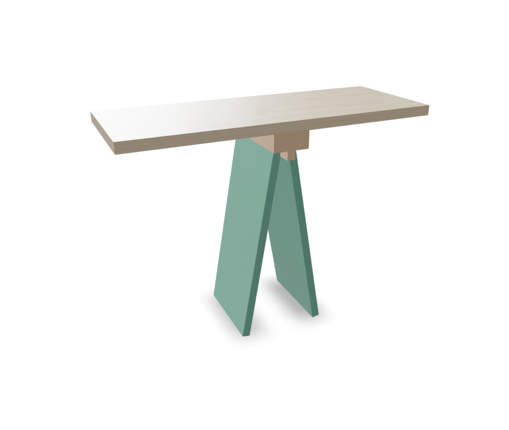 Minimalist Modern Table with Teal Accents