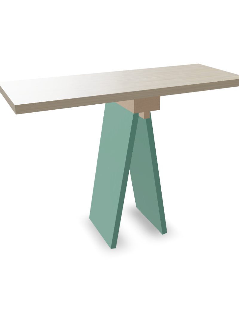 Minimalist Modern Table with Teal Accents