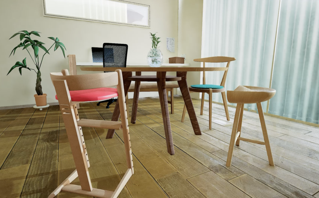 Modern Wooden Workspace with Minimal Scandinavian Design